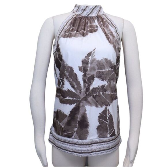The Limited Halter Neck Palm Leaf Blouse Top Size S New - Picture 1 of 10